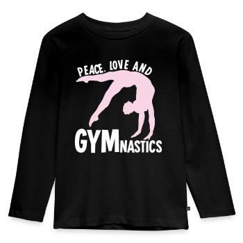 Gymnastics Gymnastics RSG Gymnast Gymnastics - Kids' Premium Longsleeve Shirt - black - Front - AI Model Kid Male (0cm)