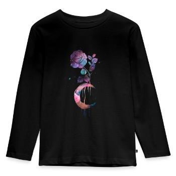 Occult Vintage Moon Rose Witchcraft Occult Witch - Kids' Premium Longsleeve Shirt - black - Front - AI Model Kid Male (0cm)