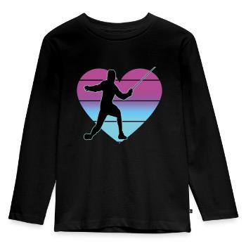 Fencing Fencing Sport Fencing - Kids' Premium Longsleeve Shirt - black - Front - AI Model Kid Male (0cm)