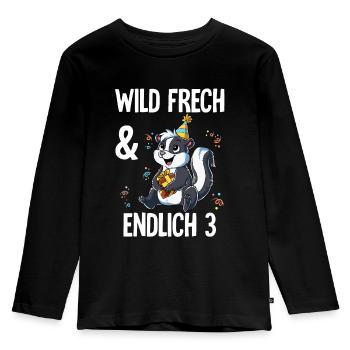 3. Geburtstag Stinktier Wild Frech Und Endlich 3 - Kinder Premium Bio Langarmshirt - Schwarz - Vorne - AI Model Kid Male (0cm)