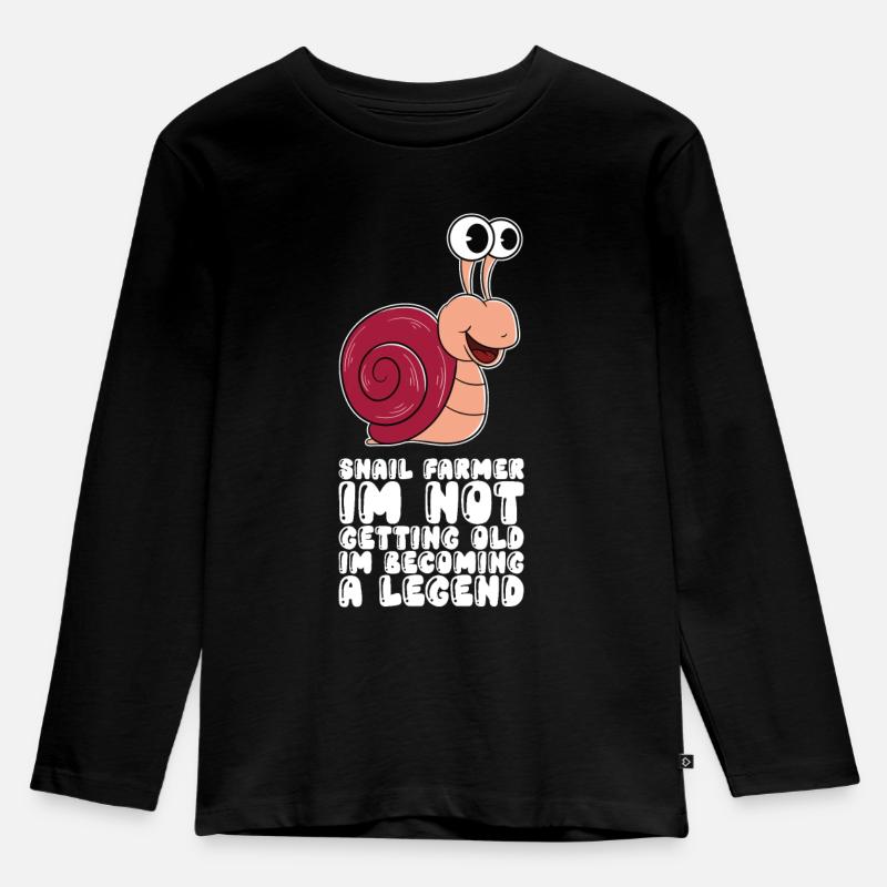 Schneckenfarmer Ich Werde Nicht Alt - Kinder Premium Bio Langarmshirt - Schwarz