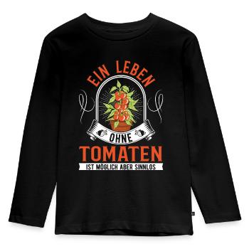 A life without tomatoes is possible But pointless - Kids' Premium Longsleeve Shirt - black - Front - AI Model Kid Male (0cm)