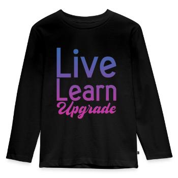 Live Learn Upgrade 2 - Kids' Premium Longsleeve Shirt - black - Front - AI Model Kid Male (0cm)