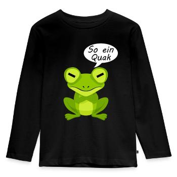 Frosch Frösche - Kinder Premium Bio Langarmshirt - Schwarz - Vorne - AI Model Kid Male (0cm)