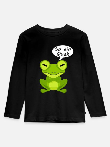 Frosch Frösche - Kinder Premium Bio Langarmshirt - Schwarz