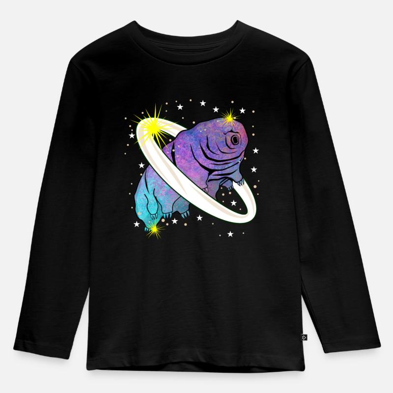 Tardigrade Wasserbär Planet Bärtierchen - Kinder Premium Bio Langarmshirt - Schwarz