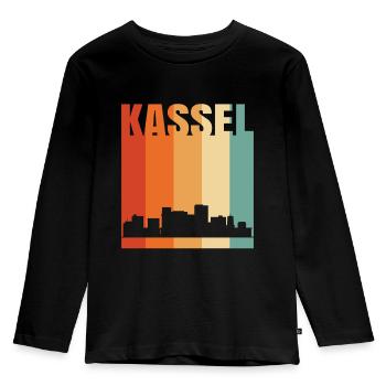Kassel - Kinder Premium Bio Langarmshirt - Schwarz - Vorne - AI Model Kid Male (0cm)