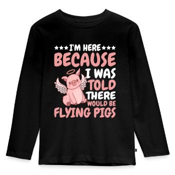 On m’a dit qu’il y aurait des cochons volants 10 - T-shirt manches longues Premium Enfant - noir - Devant - AI Model Kid Male (0cm)