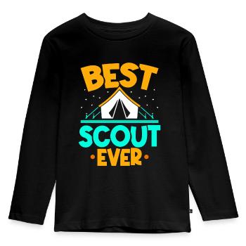 Bester Pfadfinder Überhaupt Sippe Zeltlager - Kinder Premium Bio Langarmshirt - Schwarz - Vorne - AI Model Kid Male (0cm)