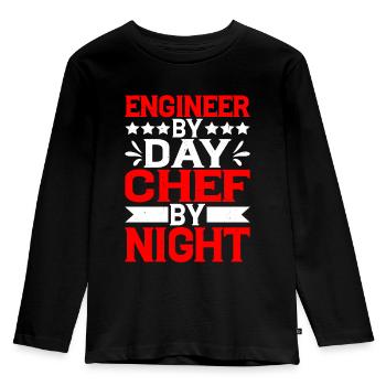 Ingénieur le jour, Chef le soir 8 - T-shirt manches longues Premium Enfant - noir - Devant - AI Model Kid Male (0cm)
