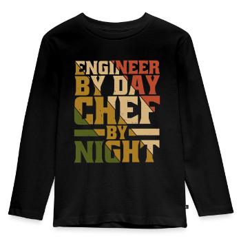 Ingénieur le jour, Chef le soir 9 - T-shirt manches longues Premium Enfant - noir - Devant - AI Model Kid Male (0cm)
