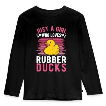 Rubber Duck Girl Rubber Duck Rubber Duck - Kids' Premium Longsleeve Shirt - black - Front - AI Model Kid Male (0cm)