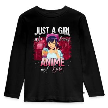 Anime Otaku Weeb - T-shirt manches longues Premium Enfant - noir - Devant - AI Model Kid Male (0cm)