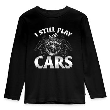 I still play with cars - PS lovers - Kids' Premium Longsleeve Shirt - black - Front - AI Model Kid Male (0cm)
