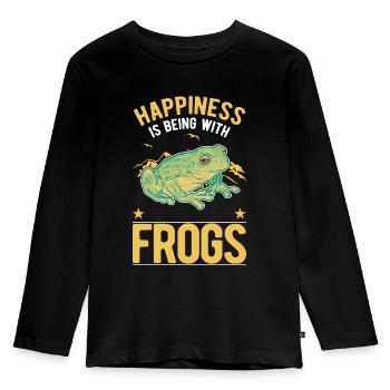 Frog Luck Tree Frog - Kids' Premium Longsleeve Shirt - black - Front - AI Model Kid Male (0cm)