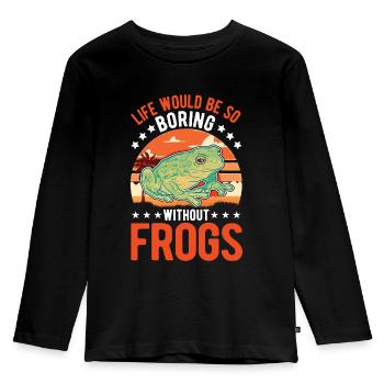 Frog Gift Tree Frog - Kids' Premium Longsleeve Shirt - black - Front - AI Model Kid Male (0cm)