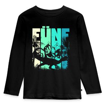 Dilophosaurus 5 Jahre Alt Junge 5. Geburtstag - Kinder Premium Bio Langarmshirt - Schwarz - Vorne - AI Model Kid Male (0cm)
