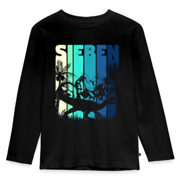 Dilophosaurus 7 Jahre Alt Junge 7. Geburtstag - Kinder Premium Bio Langarmshirt - Schwarz - Vorne - AI Model Kid Male (0cm)