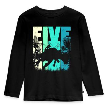 Pachycephalosaurus 5 Jahre Alt Junge 5. Geburtstag - Kinder Premium Bio Langarmshirt - Schwarz - Vorne - AI Model Kid Male (0cm)