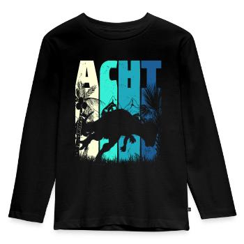 Pachycephalosaurus 8 Jahre Alt Junge 8. Geburtstag - Kinder Premium Bio Langarmshirt - Schwarz - Vorne - AI Model Kid Male (0cm)
