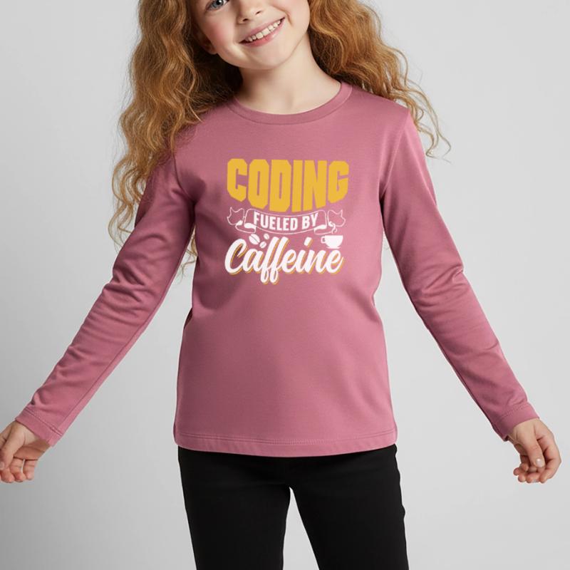 Programmieren Angetrieben Durch Koffein Coding Kinder Premium Bio Langarmshirt