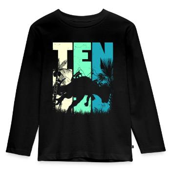 Pachycephalosaurus 10 Jahre Junge 10. Geburtstag - Kinder Premium Bio Langarmshirt - Schwarz - Vorne - AI Model Kid Male (0cm)
