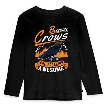 Parce que les corbeaux sont des corbeaux géniaux - T-shirt manches longues Premium Enfant - noir - Devant - AI Model Kid Male (0cm)
