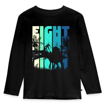 Spinosaurus 8 ans garçon 8ème anniversaire rétro - T-shirt manches longues Premium Enfant - noir - Devant - AI Model Kid Male (0cm)