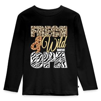 Frech und Wild wie Opa - Kinder Premium Bio Langarmshirt - Schwarz - Vorne - AI Model Kid Male (0cm)