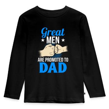 Les grands hommes sont promus père papa - T-shirt manches longues Premium Enfant - noir - Devant - AI Model Kid Male (0cm)