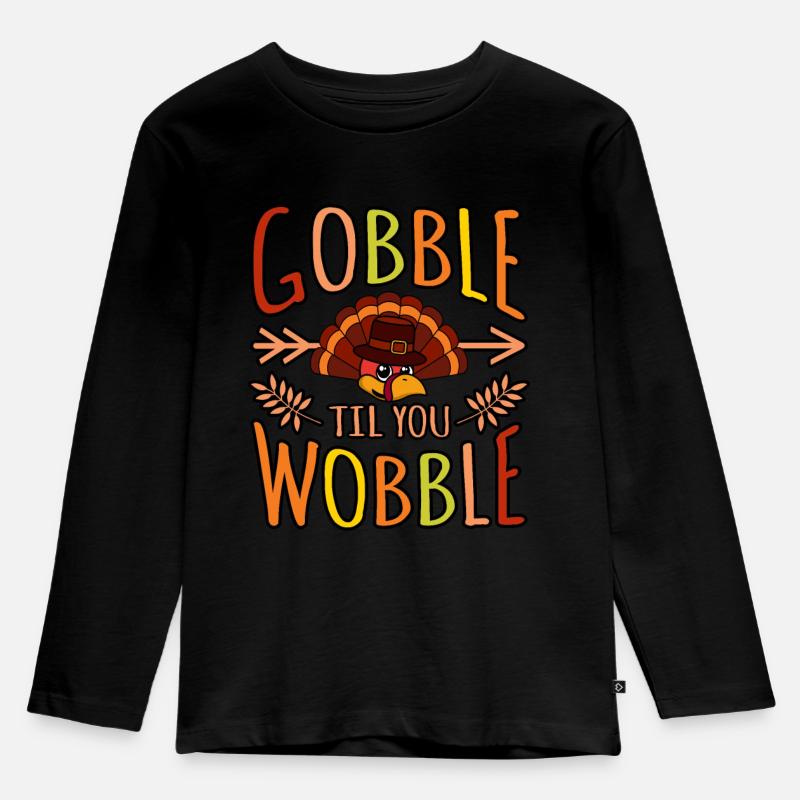 Verschlingen Sie, Bis Sie - Kinder Premium Bio Langarmshirt - Schwarz