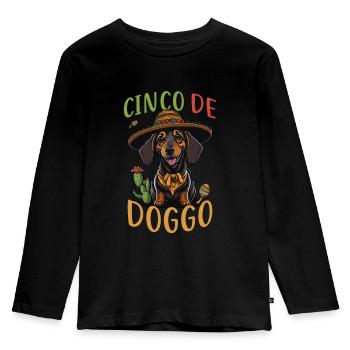 Teckel Cinco de Mayo Cinco de Doggo - T-shirt manches longues Premium Enfant - noir - Devant - AI Model Kid Male (0cm)