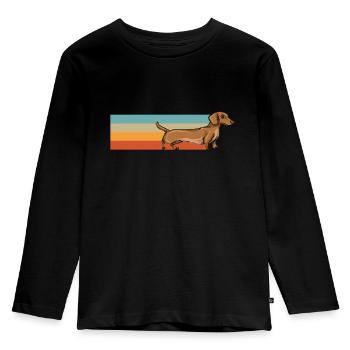 Dachshund Gift Dixie Viennese Doxie Dachshund - Kids' Premium Longsleeve Shirt - black - Front - AI Model Kid Male (0cm)