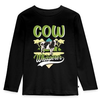 Cow Whisperer Farmer Cattle Breeder Cows - Kids' Premium Longsleeve Shirt - black - Front - AI Model Kid Male (0cm)
