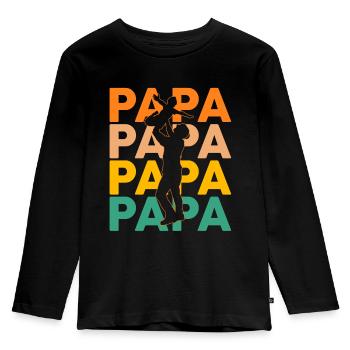 Vater Vatertag Papa - Kinder Premium Bio Langarmshirt - Schwarz - Vorne - AI Model Kid Male (0cm)