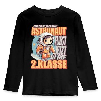Dieser Kleine Astronaut fliegt jetzt in die - Kinder Premium Bio Langarmshirt - Schwarz - Vorne - AI Model Kid Male (0cm)