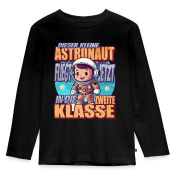 Dieser Kleine Astronaut fliegt jetzt in die - Kinder Premium Bio Langarmshirt - Schwarz - Vorne - AI Model Kid Male (0cm)