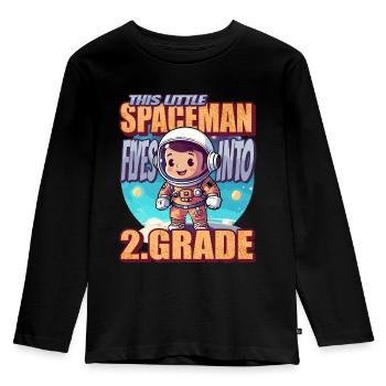 This little astronaut flies into the second - Kids' Premium Longsleeve Shirt - black - Front - AI Model Kid Male (0cm)