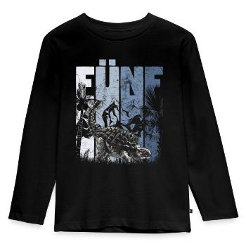 Ankylosaurus 5 Jahre Alt Dino 5. Geburtstag - Kinder Premium Bio Langarmshirt - Schwarz - Vorne - AI Model Kid Male (0cm)
