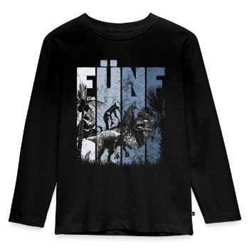Dilophosaurus 5 Jahre Alt Dino 5. Geburtstag - Kinder Premium Bio Langarmshirt - Schwarz - Vorne - AI Model Kid Male (0cm)