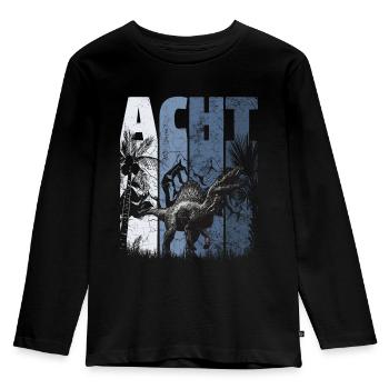 Spinosaurus 8 Jahre Alt Dino 8. Geburtstag - Kinder Premium Bio Langarmshirt - Schwarz - Vorne - AI Model Kid Male (0cm)