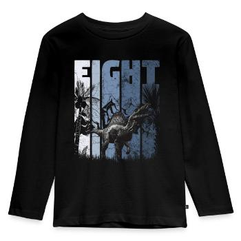 Spinosaurus 8 ans Dino 8ème anniversaire - T-shirt manches longues Premium Enfant - noir - Devant - AI Model Kid Male (0cm)
