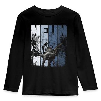 Spinosaurus 9 Jahre Alt Dino 9. Geburtstag - Kinder Premium Bio Langarmshirt - Schwarz - Vorne - AI Model Kid Male (0cm)