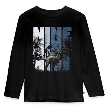 Spinosaurus 9 ans Dino 9ème anniversaire - T-shirt manches longues Premium Enfant - noir - Devant - AI Model Kid Male (0cm)