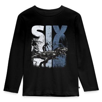 Tyrannosaurus 6 Jahre Alt Dino 6. Geburtstag - Kinder Premium Bio Langarmshirt - Schwarz - Vorne - AI Model Kid Male (0cm)