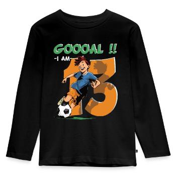Football Birthday - 13 years old boy - 13. - Kids' Premium Longsleeve Shirt - black - Front - AI Model Kid Male (0cm)