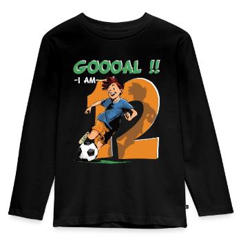 Football Birthday - 12 years old boy - 12. - Kids' Premium Longsleeve Shirt - black - Front - AI Model Kid Male (0cm)