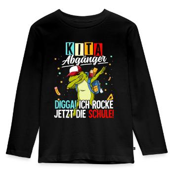Kita Abgänger - Kinder Premium Bio Langarmshirt - Schwarz - Vorne - AI Model Kid Male (0cm)