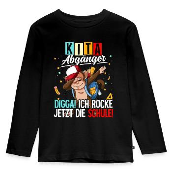 Kita Abgänger - Kinder Premium Bio Langarmshirt - Schwarz - Vorne - AI Model Kid Male (0cm)