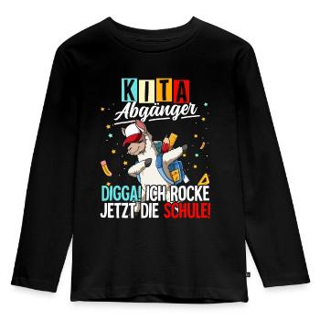 Kita Abgänger - Kinder Premium Bio Langarmshirt - Schwarz - Vorne - AI Model Kid Male (0cm)